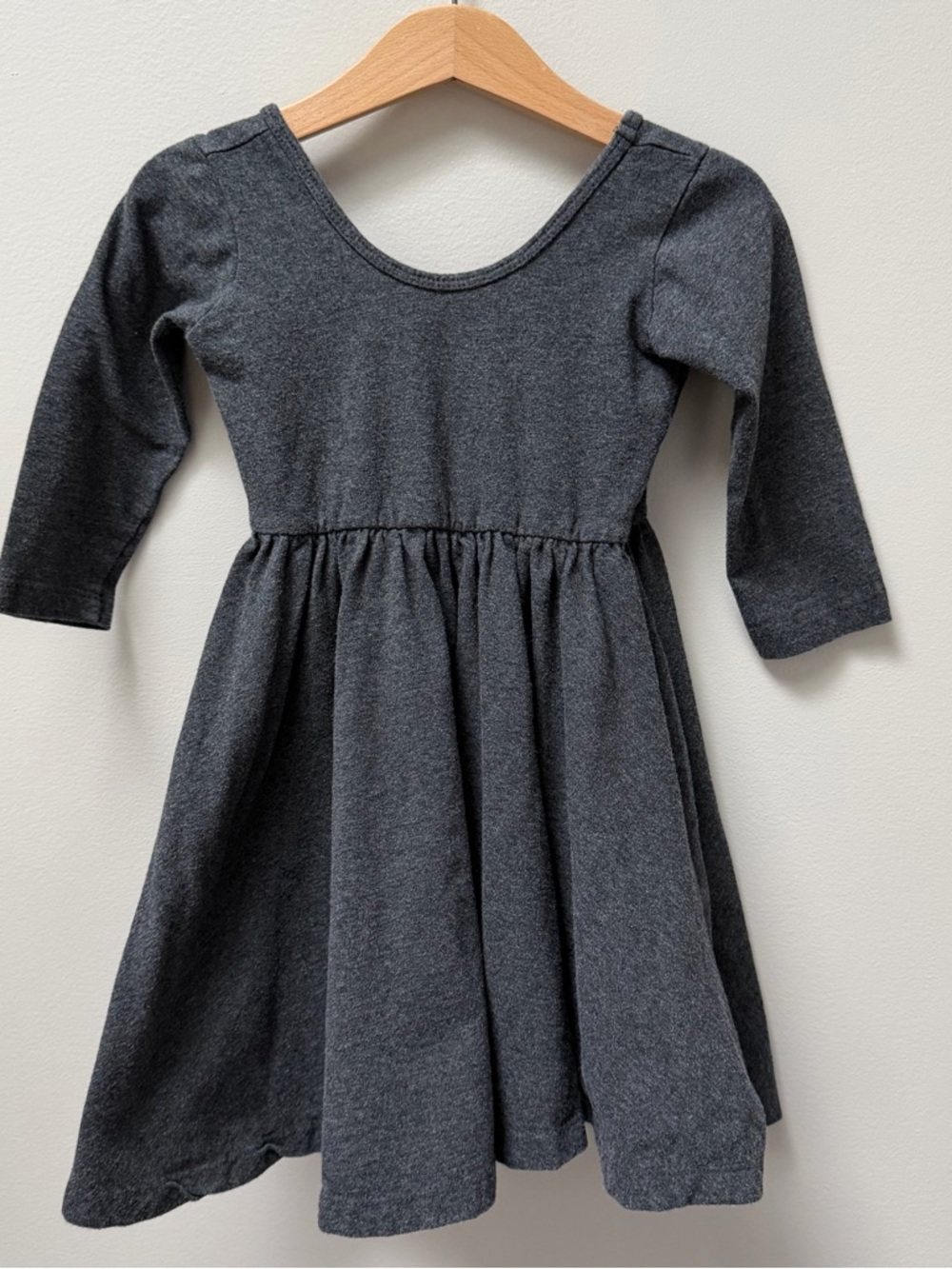 Alice + Ames Ballet Dress: Charcoal Gray Knit Twirl Dress